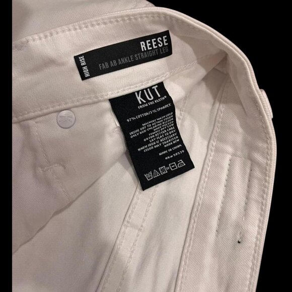KUT From The Kloth White Distressed Ankle Jeans – Size 8 – Excellent Condition - Picture 2 of 4